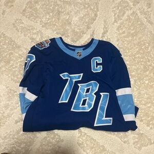 Fanatics Kids Blue and White TBL Hockey Jersey